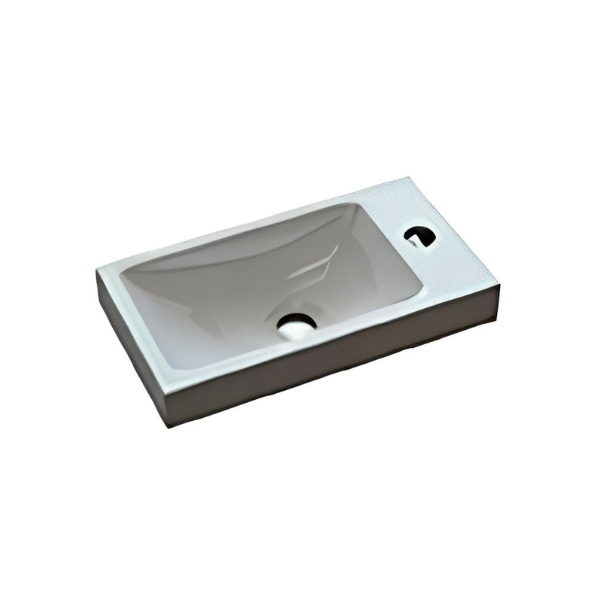 Easylux Thiny handenwasser 400 x 220 mm - omkeerbaar zonder bevestigingsgaten - wit
