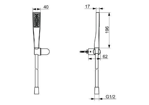 Hansa HansaAurelia handdoucheset 1-jet - wandmontage met flexibel 1250 mm - zwart mat
