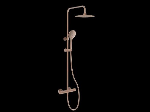 Easylux Rondo showerset Safetouch in hoogte verstelbaar (815-1165 mm) - brushed copper PVD - Belgaqua gekeurd