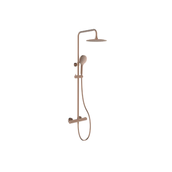 Easylux Rondo showerset Safetouch in hoogte verstelbaar (815-1165 mm) - brushed copper PVD - Belgaqua gekeurd