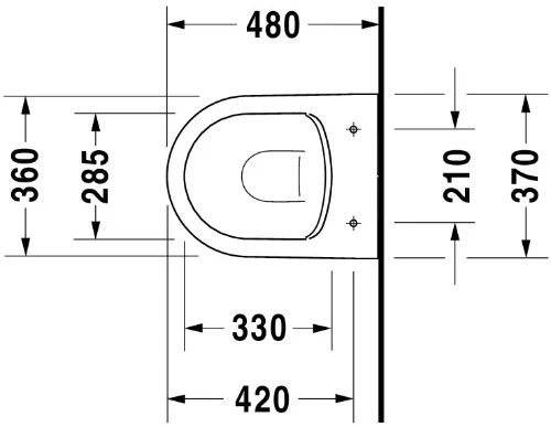 Duravit ME by Starck compact hangtoilet Rimless zonder spoelrand - wit - B370xD480 mm
