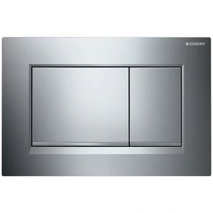 Geberit Sigma 30 bedieningsplaat - chroom - kunststof - 2 druktoetsen chroom onderaan druktoetsen