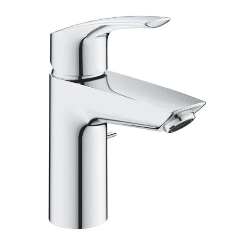 Grohe Eurosmart 2021 S wastafelmengkraan met automatische lediging - Chroom - zijdelingse trekstang