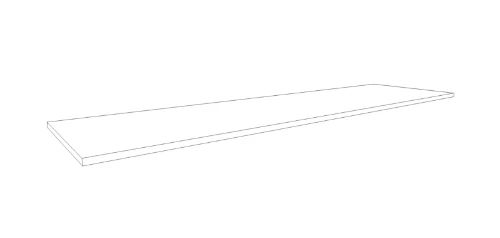 Easylux Klaire top - HPL wastafelblad 1700 x 460 x 18 mm - zonder uitsparing - wit