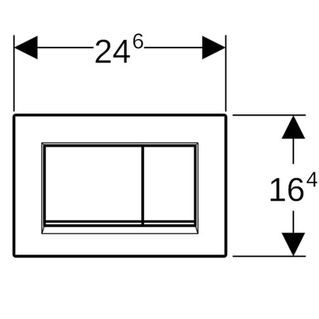 Geberit Sigma 30 bedieningsplaat - wit/wit mat - 2 druktoetsen