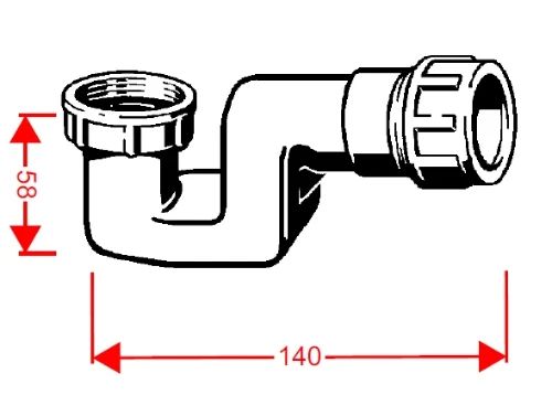 Viega Universal PP plaatsbesparende meubel- bad- douchesifon 6/4 x 40 mm
