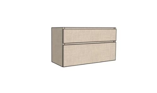 Easylux Klaire 65 - wastafelonderkast met 2 laden 1200 x 435 x 650 mm - uitsparing links - linnen