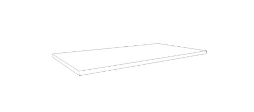 Easylux Klaire top - HPL wastafelblad 800 x 460 x 18 mm - zonder uitsparing - wit