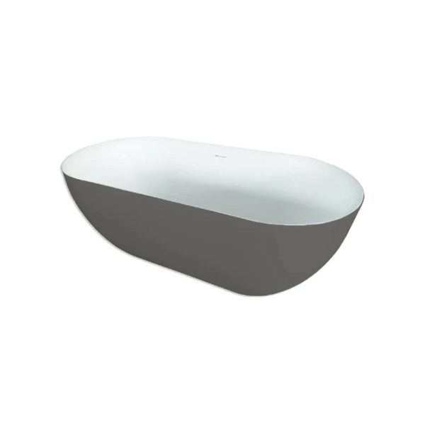 Easylux Obi vrijstaand bad 1700 x 780 mm - wit mat / antraciet - incl afvoer