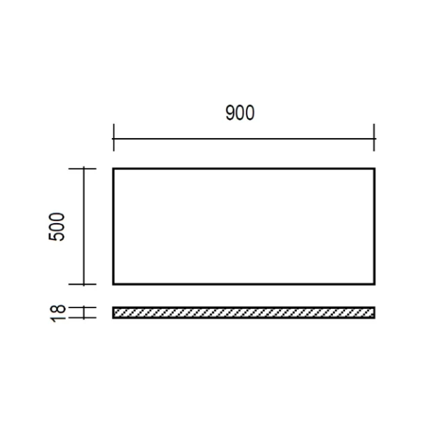 Easylux Kivu wastafelblad Melamine 900 x 500 x 18 mm - smoked oak