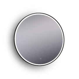 Easylux Mir ronde spiegel 800 mm - zwart - metalen rand - inclusief verlichting