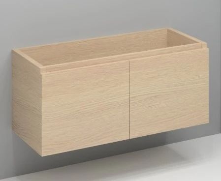 Easylux Kivu wastafelonderkast met 2 deuren greeploos 1200 x 475 x 520 mm - smoked oak