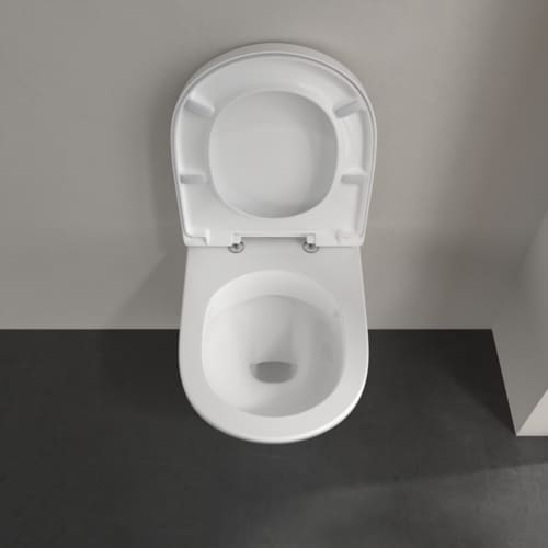 Villeroy & Boch O.Novo compact hangtoilet PACK DirectFlush (Hangtoilet + zitting met softclose) zonder spoelrand - wit - B360xD490 mm