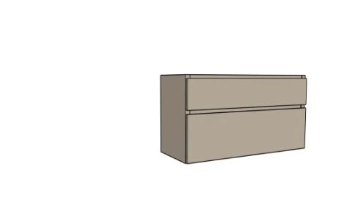 Easylux Klaire 65 - wastafelonderkast met 2 laden 1200 x 435 x 650 mm - uitsparing in het midden - soft