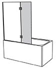 Easylux Pro badklapwand 2-delig omkeerbaar 1200 x 1500 mm - 6 mm - chroom