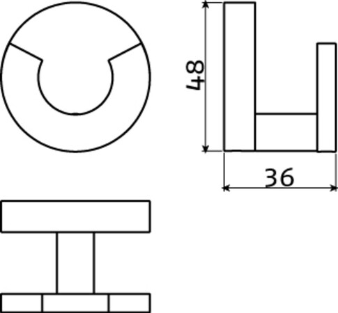 Clou Flat handdoekhaak dubbel - chroom