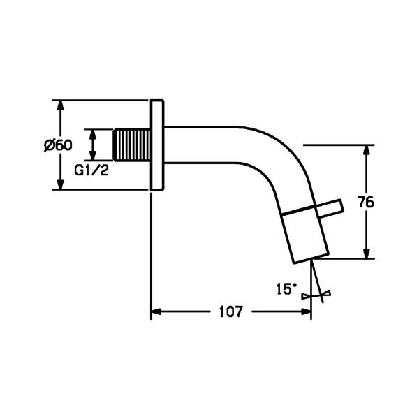 Hansa Hansanova Style koudwaterkraan 1/2 - chroom - uitloop 107 mm