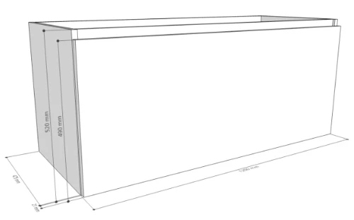 Easylux Kivu wastafelonderkast met 1 lade greeploos 1200 x 475 x 520 mm - raven oak