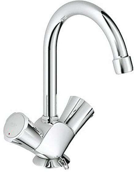 Grohe Costa L wastafelmengkraan - chroom - met draaibare bek - met kettinghouder