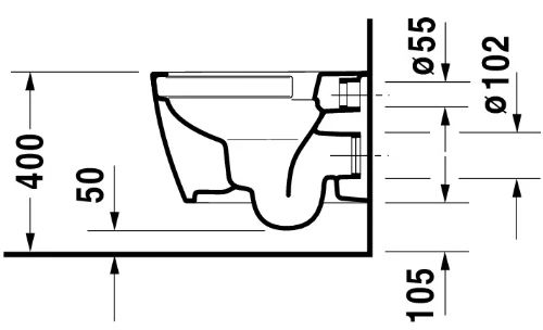 Duravit ME by Starck compact hangtoilet Rimless zonder spoelrand - wit - B370xD480 mm