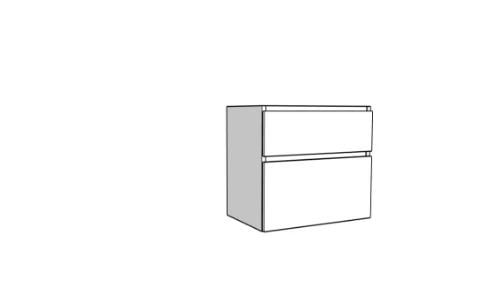 Easylux Klaire 65 - wastafelonderkast met 2 laden 700 x 435 x 650 mm - uitsparing in het midden - wit