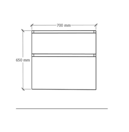 Easylux Klaire 65 - wastafelonderkast met 2 laden 700 x 435 x 650 mm - uitsparing in het midden - walnut