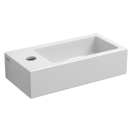 Clou Flush 3 handenwasser links 360 x 180 x 90 mm - wit - porselein - met kraangat en plug