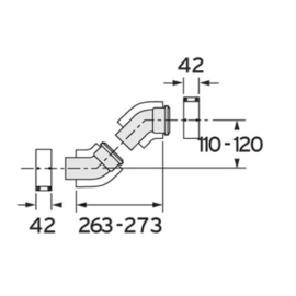 Bochten 45° 60/100mm voor doorstromers - set van 2st