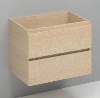 Easylux Kivu wastafelonderkast met 2 lades greeploos 700 x 475 x 520 mm - smoked oak - centrale uitsnijding