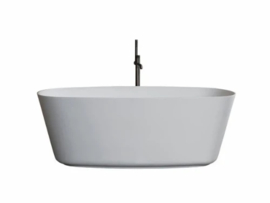 Inbani Vesta vrijstaand bad Solid surface 1600 x 580 x 800 mm - wit mat - inclusief sifon - met overloop