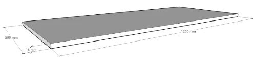 Easylux Kivu wastafelblad laminaat 1200 x 500 x 18 mm - raven oak