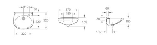 Easylux Normus 2.0 handenwasser 370 x 320 x 155 mm - wit