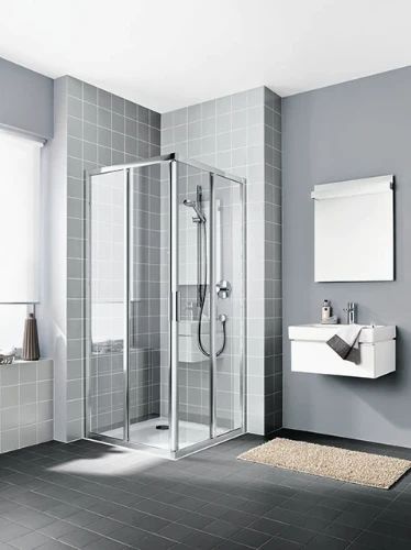 Kermi Cada XS E2R hoekinstap halfdeur rechts 900 x 2000 mm - verstelbaarheid 875-900 mm - veiligheidsglas ESG helder Clean - profiel : zilver hoogglans