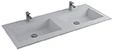 Easylux Quadra wastafelblad kunstmarmer met 1 waskom rechts 1200 x 500 mm - wit mat