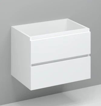Easylux Kivu wastafelonderkast met 2 laden greeploos 700 x 475 x 520 mm - wit