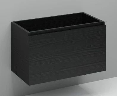 Easylux Kivu wastafelonderkast met 1 lade greeploos 900 x 475 x 520 mm - raven oak