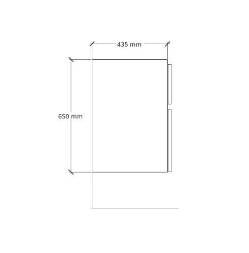 Easylux Klaire 65 - wastafelonderkast met 2 laden 700 x 435 x 650 mm - uitsparing in het midden - soft