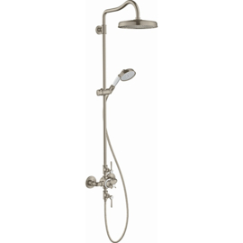 Axor Montreux Showerpipe met thermostaat, hoofddouche Ø 240 mm 1jet en handdouche Ø 100 mm 1jet, Brushed Nickel