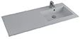 Easylux Quadra wastafelblad kunstmarmer met 1 waskom links 1200 x 500 mm - wit mat