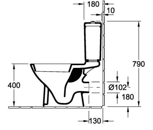 Villeroy & Boch O.Novo staand toilet PACK (onderpot + spoelbak + zitting met softclose) uitgang H - wit - B360xD680 mm