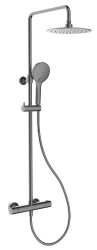 Easylux Rondo showerset Safetouch in hoogte verstelbaar (815-1165mm) - gun metal PVD - Belgaqua gekeurd