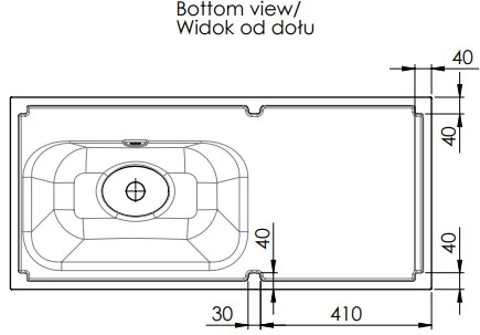 Easylux Klaire wastafelblad kunstmarmer met 1 waskom rechts 1000 x 460 mm - wit mat - voorgeboord kraangat