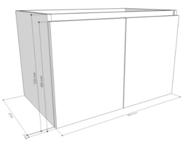 Easylux Kivu wastafelonderkast met 2 deuren greeploos 800 x 475 x 520 mm - wit