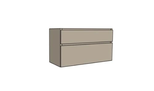 Easylux Klaire 65 - wastafelonderkast met 2 laden 1200 x 435 x 650 mm - uitsparing rechts - soft