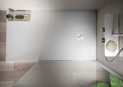 Easylux Moon douchebak 1400 x 900 x 40 mm - wit met textuur
