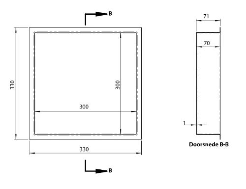 Easylux Vivo inbouwnis 300 x 300 x 70 mm - Brushed Gold