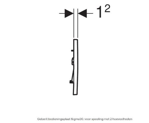 Geberit Sigma 30 bedieningsplaat - wit mat - kunststof - 2 druktoetsen designstrook glansverchroomd