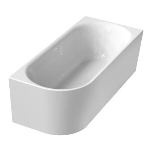 Easylux Navajo 2.0 bad back-to-wall rechts 1800 x 800 x 600 mm - wit - met sleuf overloop - inclusief afvoer wit glans