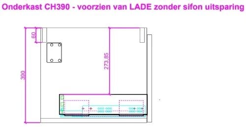 Easylux Klaire 39 - wastafelonderkast met 1 lade 800 x 435 x 390 mm - soft