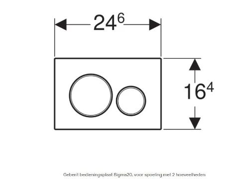 Geberit Sigma 20 bedieningsplaat - wit mat - kunststof - 2 druktoetsen designringen glansverchroomd